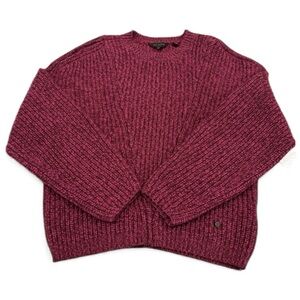Ted Baker London Beittie Boxy Wool Cashmere Knit Sweater SZ‎ Med CLR Oxblood Red